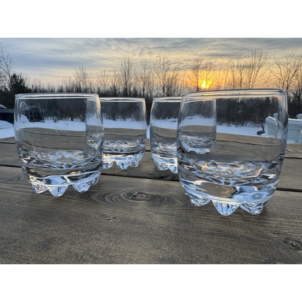 Set 4 Bormioli Rocco Galassia Rocks Low Ball Barware Juice Glasses Italy 3 1/8"